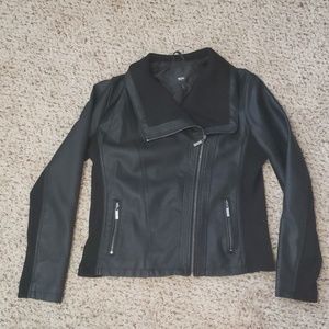 Black Faux Leather Jacket Size Large